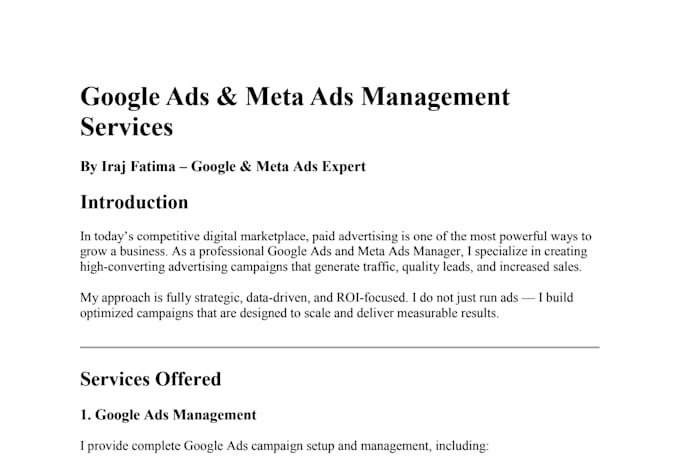 create and optimize meta and google ads for maximum ROI